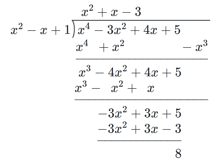 Polynomial long division